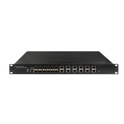 China Industrial Transport 10/100/1000Mbps Ethernet Fiber Optic 12 Port Poe Managed Switch for sale