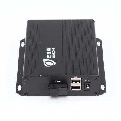 China Telecommunication & CCTV Systems One Fiber Port Compressed HD Video Optical Converter With Two USB Ports for sale