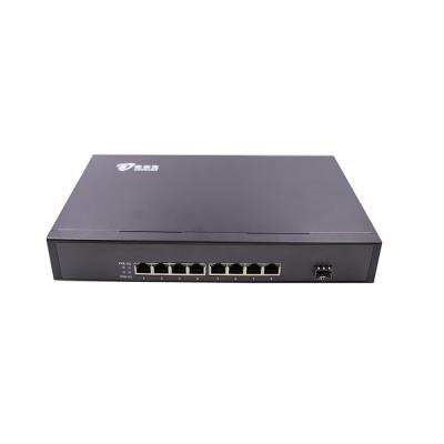 China FTTX 8 Network 1 SFP Uplink To Downlink Fiber Ethernet 10/100M POE Switch for sale