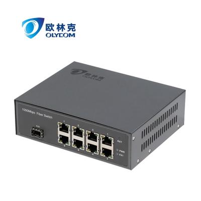 China Telecom 1 Gigabit SFP +8 Gigabit Uplink Port 48V 10/100/1000 Mbps 9 Port Gigabit PoE Switch for sale