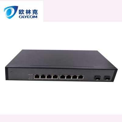 China Telecom 8 RJ45 10/100M Ports and 2 Gigabit Ethernet SFP 10 Port Fiber Optic Switch for sale