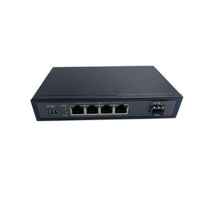 China Telecommunication 20km Million Bit 100M Fiber 48V LC SFP 120W 5 Port POE Ethernet Network Switch for sale