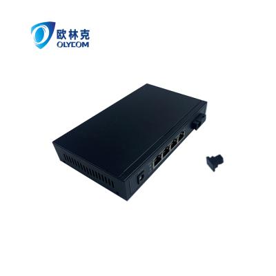 China 48V Telecom SC Simplex 20km Gigabit Ethernet Poe Switch 5 Ports For FTTH for sale