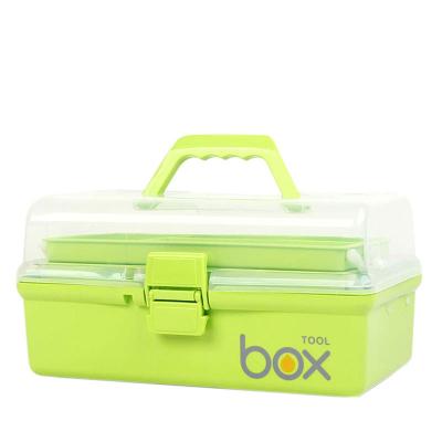 China Factory direct selling household first aid storage box medicine viable three-layer art toolbox small jewelry storage bin for sale