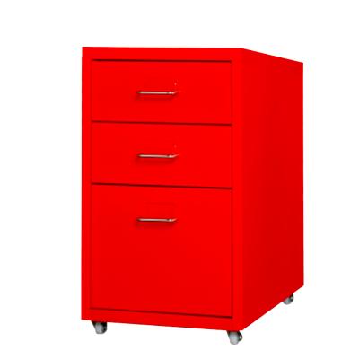 China Iron Straw Closet Four Layer Cabinet 3 Drawers Mini Cabinet Movable Office for sale