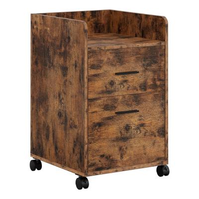 China Nightstand Vertical Storage Area Cabinet (Other) Adjustable Wooden File Cabinet with Two Drawers with A4 to F4 Wheels for sale