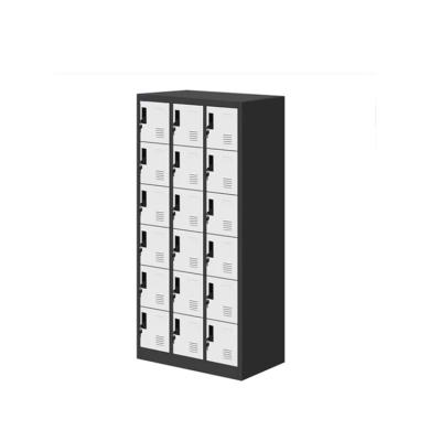 China Schools Steel 18 Compartments With Lock Private Storage Workers Locker Employee Lockers for sale