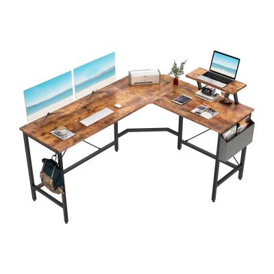 China With Shelf GDLT L Shape Home Office Computer Desk Black Study Desk for sale