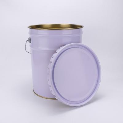 China Open head 20 liter tinplate paint buckets for solvent thinner etc. oil paint ink powder 5 gallon metal bucket for sale