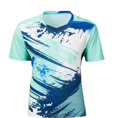 China Custom Team Design Full Sublimation Sportswear Tank Top Tennis Tops Printed Badminton T-shirt for sale