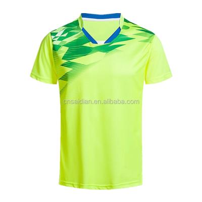 China Custom Made Breathable Quick Drying Sports Tank Top Unisex Wear Badminton Training T-Shirt For Adults for sale