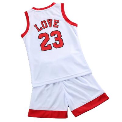 China Antibacterial Kids Basketball Jersey Suits Boys And Girls Basketball Uniforms Sports Kit Customize Youth Blank Train for sale