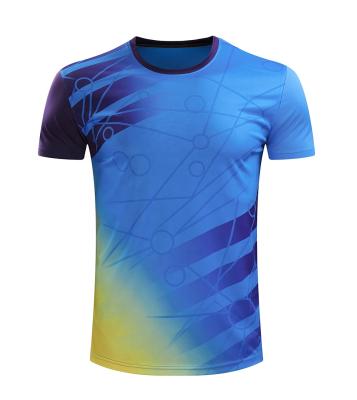 China Men Women Anti-Shrink Badminton Shirt Women's Anti-Shrink Printing Sublimation Badminton T-shirt Sports Fast Cool Tennis T-shirt for sale