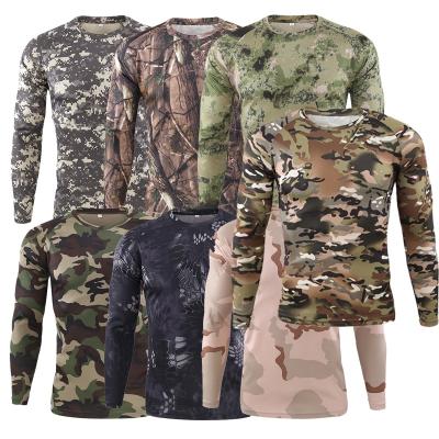 China Autumn Outdoor Camouflage Long Sleeve Anti-wrinkle Men's Spring T-shirt Men's Outdoor Quick-drying Tight T-shirt for sale