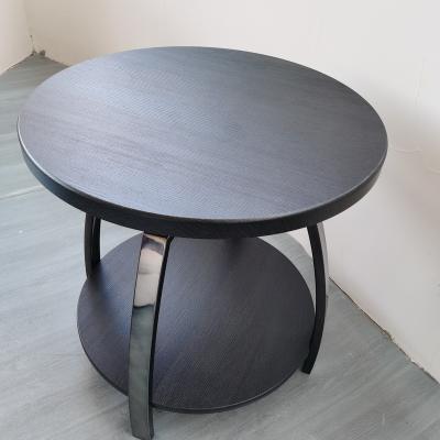 China Modern Durable Wooden Sofa End Side Table Cross Round Metal Bed Round Furniture Modern Coffee Table Black Customized for sale