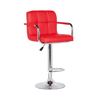 China Modern With High Quality Leather Backrest PU Swivel With Armrest Bar Chair for sale