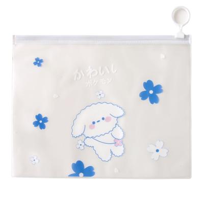 China Schools & Korean Translucent Creative Data Bag Storage Stationery Offices Cartoon Ring Pen Student Pencil Bag Translucent Handsome for sale