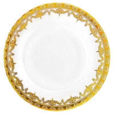 China Maysun Western Gold Glass Serving viable under loader dish for hotel and events for sale