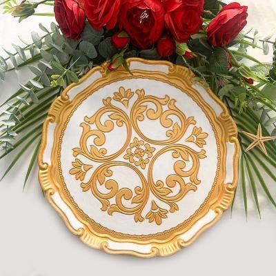 China Disposable Handmade Wooden Charger Dish Wedding Serving Tray For Events for sale