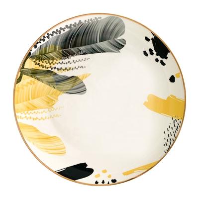 China Maysun Wedding Table Decorative Serving Charger Plate Sustainable Gold Rim Under Plate for sale