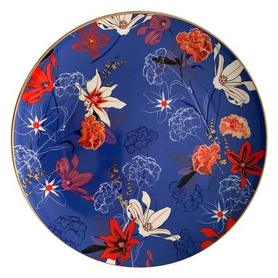 China Maysun Wedding Decorative Serving Under Viable Dish Ceramic Gold Charger Plate Wholesale for sale