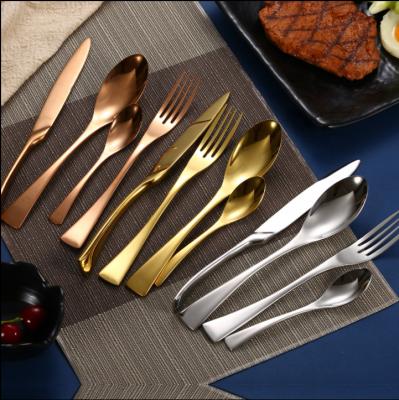 China Maysun Wholesale Stocked Wedding Gold Flatware Flatware Viable Set for sale