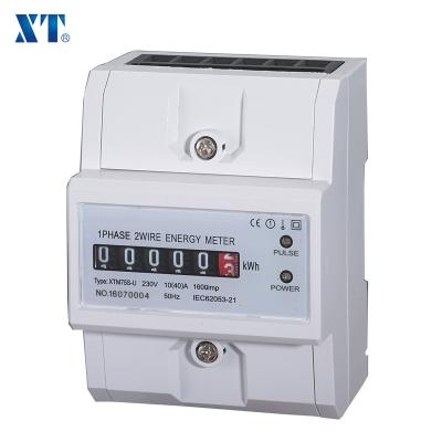 China Analog ENERGY METER/DIN Rail EXPERT Home KWH Electricity Power Meter Single Phase With Pulse Meter XTM75 S-U Energy Meter for sale