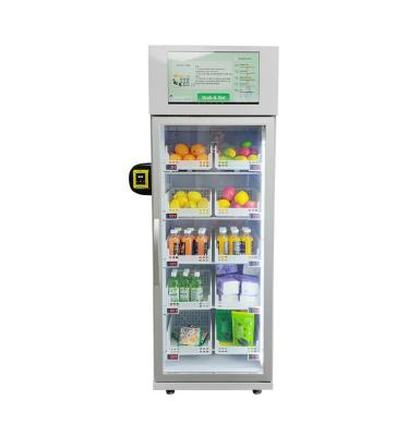 China Micron Freeware Grab and Go Fridge Snack Vending Machine with Advertising Fruit Weight Smelling Vending Machines for Sale for sale