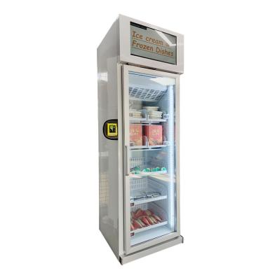 China Micron Free Software Weigh Feeling Ice Cream Vending Machine Intelligent Frozen Food Vending Refrigerator With Card Reader for sale