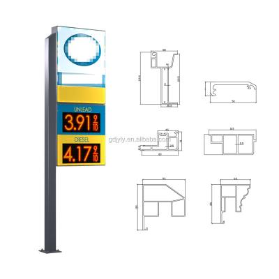 China Decorations Customized Aluminum Profile Extrusion For Oil Station Sign Road LED Billboard Light Box for sale