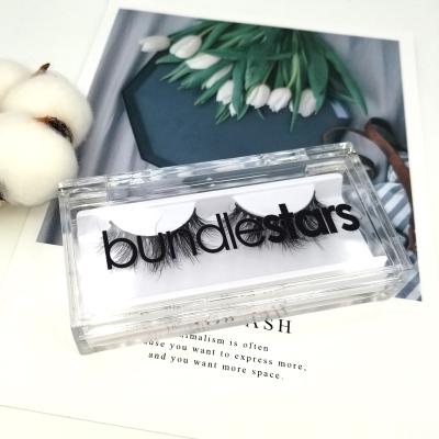 China Brand New Natural Soft Luxury Eyelash 12 Pairs Clear Acrylic Packaging Box With High Quality for sale