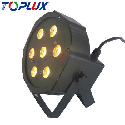 China High Quality China DMX Par 7pcs*10W RGBW 4in1 Mini Slim LED Flat Par Theme Park Light For DJ Disco Party Nightclub for sale