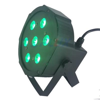 China Theme Park DMX 7pcs*10W RGBW 4in1 DJ Disco Party Nightclub Mini Slim LED Par Flat Lights for sale