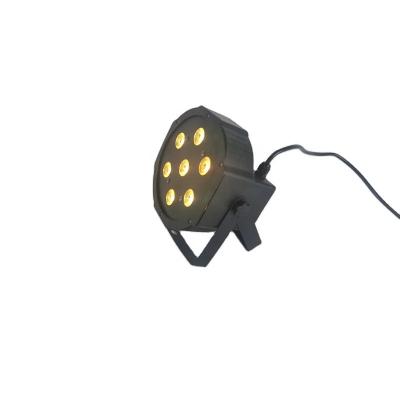 China Warehouse Factory Price DJ Concert Warehouse Stage Lights 7*10W RGBW 4in1 LED Par Remote Flat Light for sale