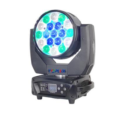 China Theme Park DJ Disco Stage Light 19*15W RGBW 4in1 Zoom Led Moving Head Lights for sale