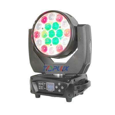 China High Quality Theme Park Wedding Lighting Concert Stage Lighting 19*15W 4 in1 RGBW LED Moving Head Light for sale