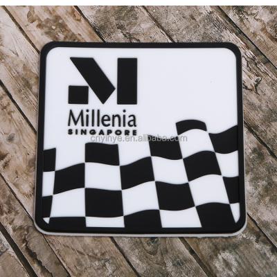 China 2022Custom Logo Wholesale Car Blank Rubber PVC Viable Soft Silicone Tea Cup Coaster for sale