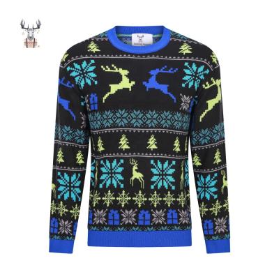 China Anti-Wrinkle Crewneck Unisex Adult Knitted Christmas Ugly Christmas Jumper Custom Pullover Sweater for sale