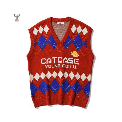 China hot sale Custom Logo New Design Sleeveless Vest Anti-wrinkle Knitting Cheap Sweater Men for sale