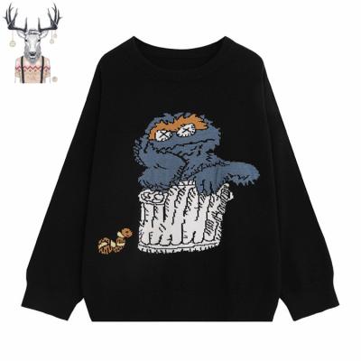 China New Fashion Anti-wrinkle Round Neck Custom Sweater Plus Size Women Pullover Custom Knit Sweater for sale