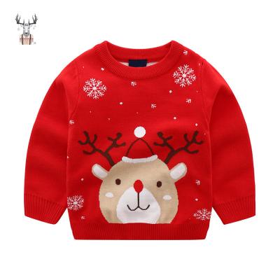 China Custom Wholesale Anti-wrinkle Christmas new dress design red sweater for kids long sleeve cute kids sweater for sale