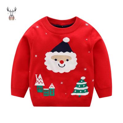 China Wholesale Custom Anti-wrinkle Christmas New Dress Design Red Sweater For Kids Children Thick Pique Cute Sweater for sale