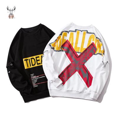 China Anti-wrinkle street wear clothes custom printing mens crewneck loose sweatshirt for sale