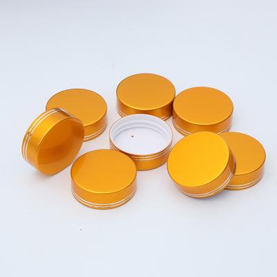 China Non Puddle Mounted Aluminum Plastic Cap Double Gold Lid Metal Screw Caps 38mm 43mm 53mm 56mm 58mm 70mm 89mm For Bottle Jar Glass for sale