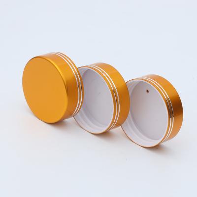 China Non Spill Non Spill Diameter 45mm Non Screw Neck Metal Screw Lid,Gold Aluminum 45mm Cap With Aluminum Gasket/Sensitive For Glass Bottle for sale