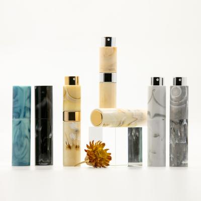 China 10ml 20ml 8ml Portable Refillable Empty Cosmetic Container Liquid Marble Perfume Atomizer Plastic Spray Bottle for sale