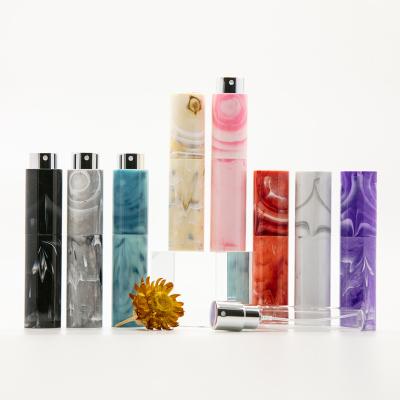 China Custom 8ml 10ml 20ml Mini Travel Luxury Plastic Marble Empty Cosmetic Perfume Refillable Atomizer for sale