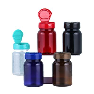 China Wholesale Plastic Medicine Food Grade Jar 60cc PET Pill Bottle Bottle Medical Supplement Bottle With Screw Top for sale