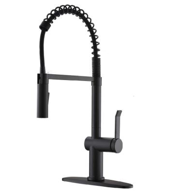 China Modern Pull Out Latest Design Stainless Steel Matte Black Pull Down Kitchen Faucet for sale