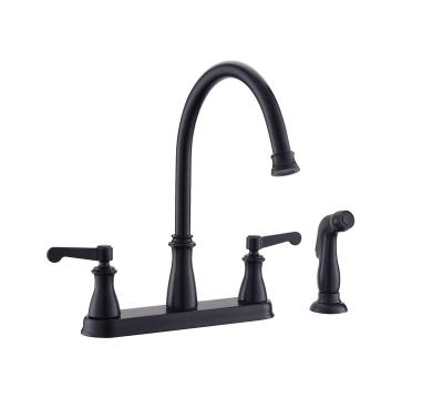 China Other 3 Way Faucet Black Kitchen Faucet Shower Dual Level 8 Inch Handle Kitchen Faucet for sale